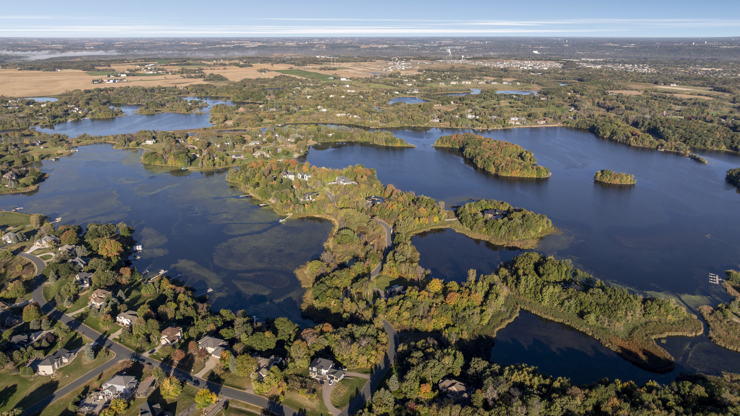 Lake O'Dowd Aerial View during the Fall