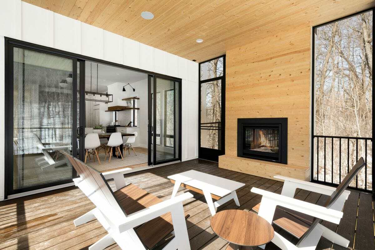 Attached screen porch overlooking the gorgeous backyard