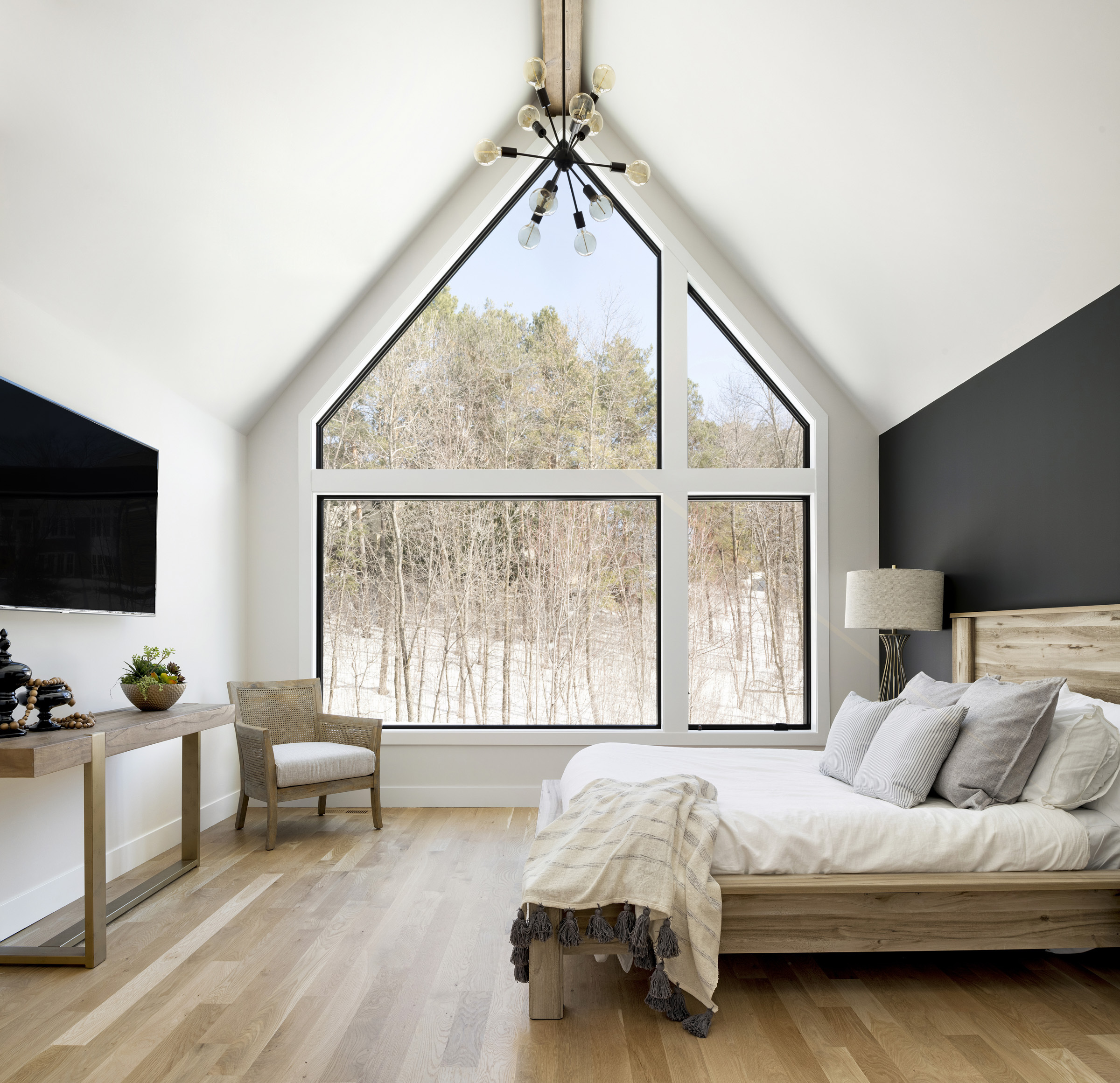 Master suite with large windows