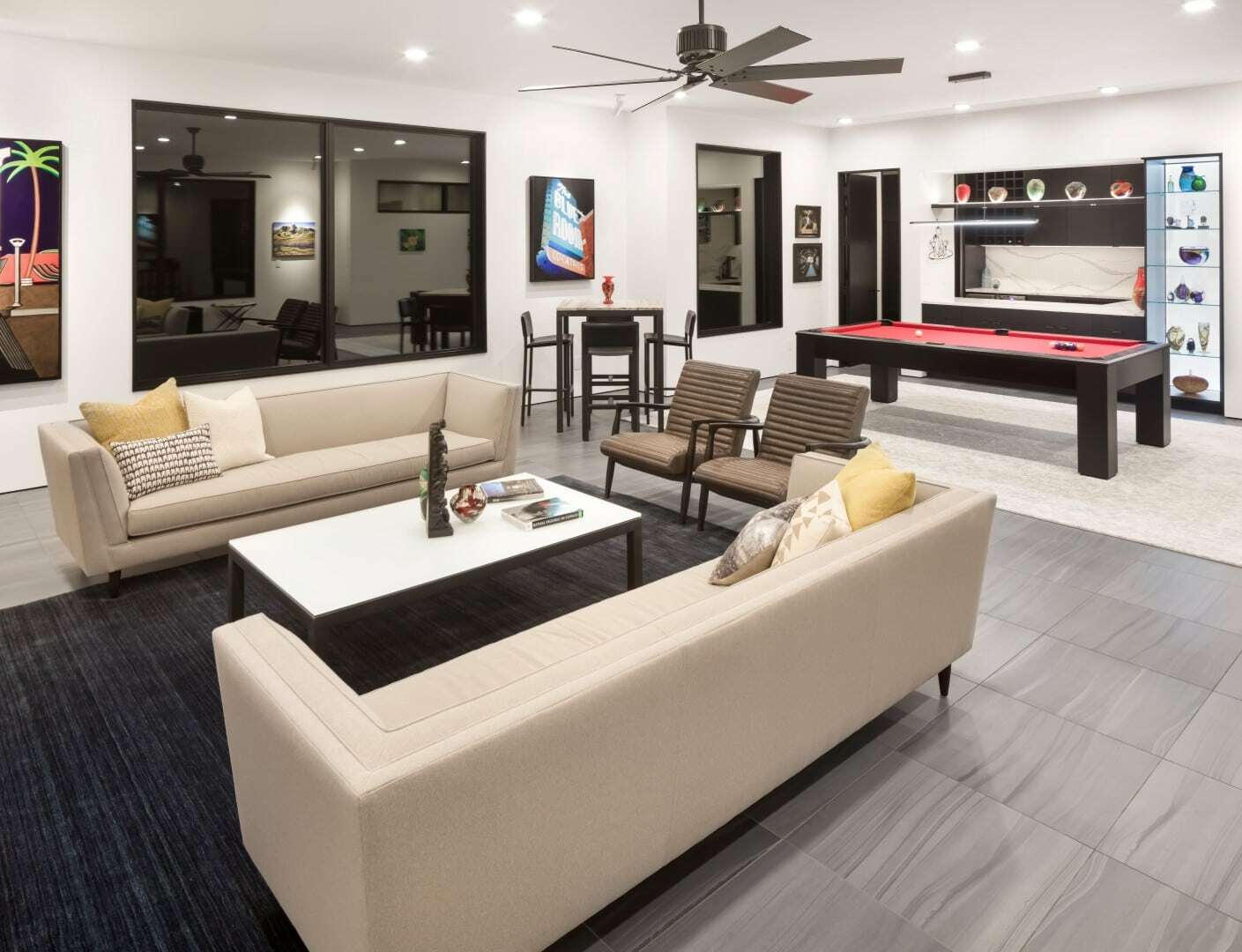 Basement entertainment space