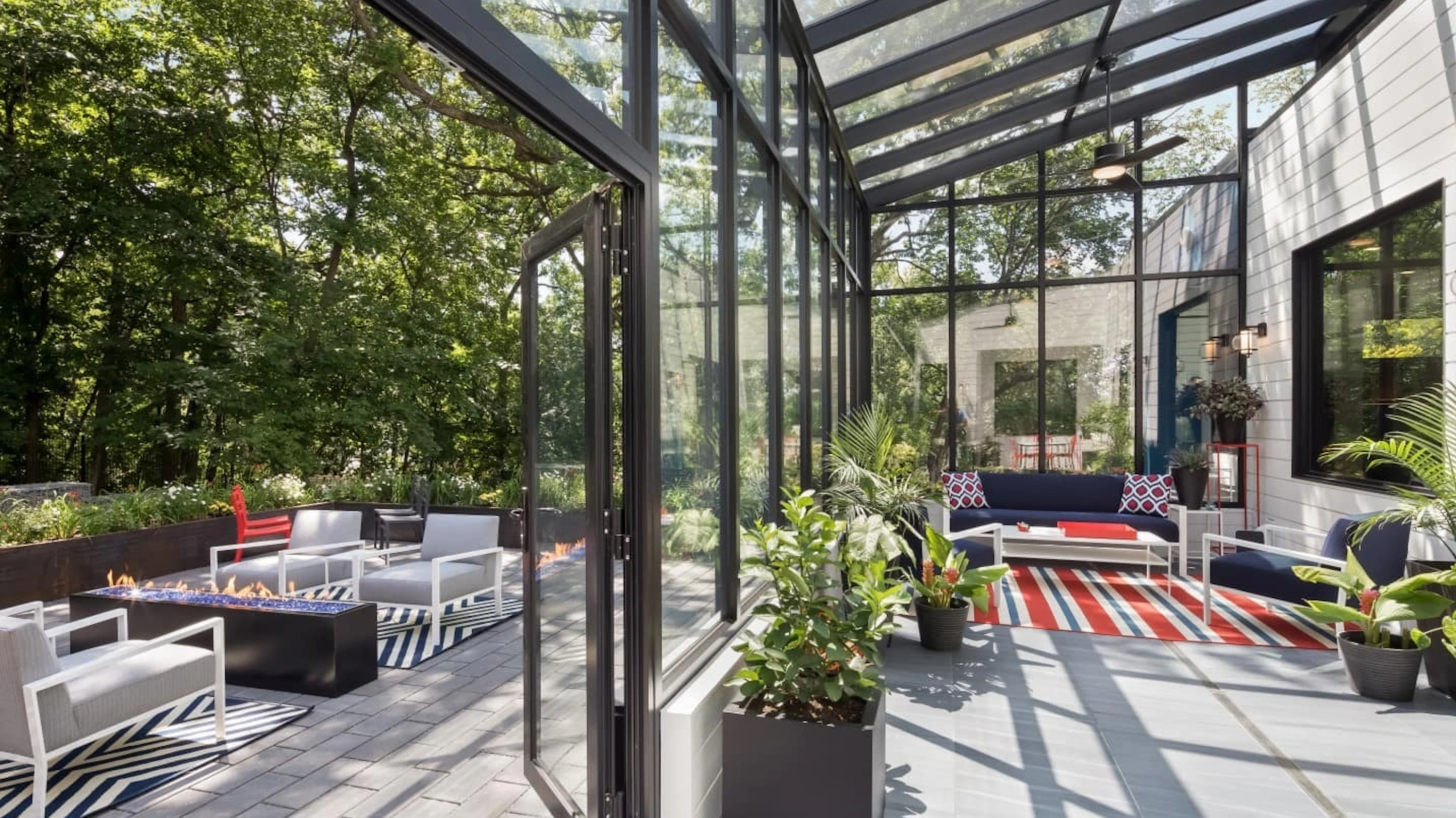 Huge glass-enclosed conservatory