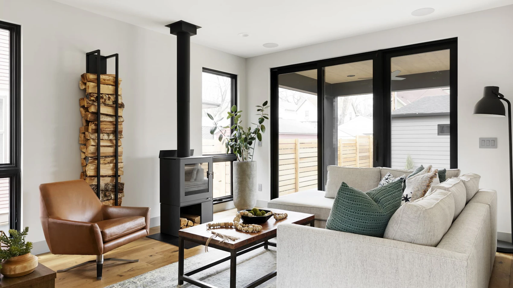 Living room with minimalist Scandinavian design