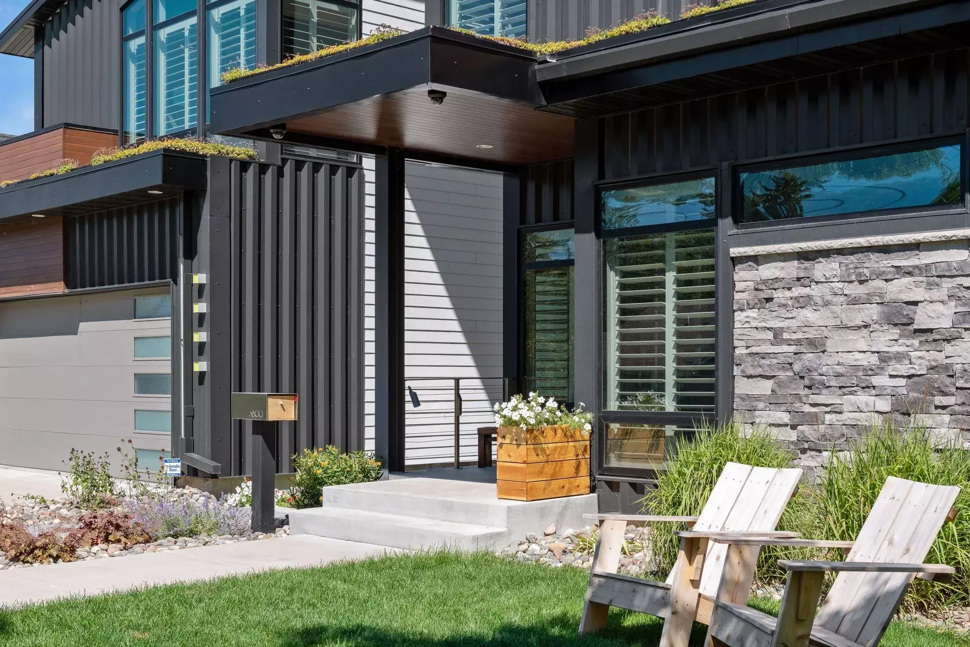 Industrial modern home entrance