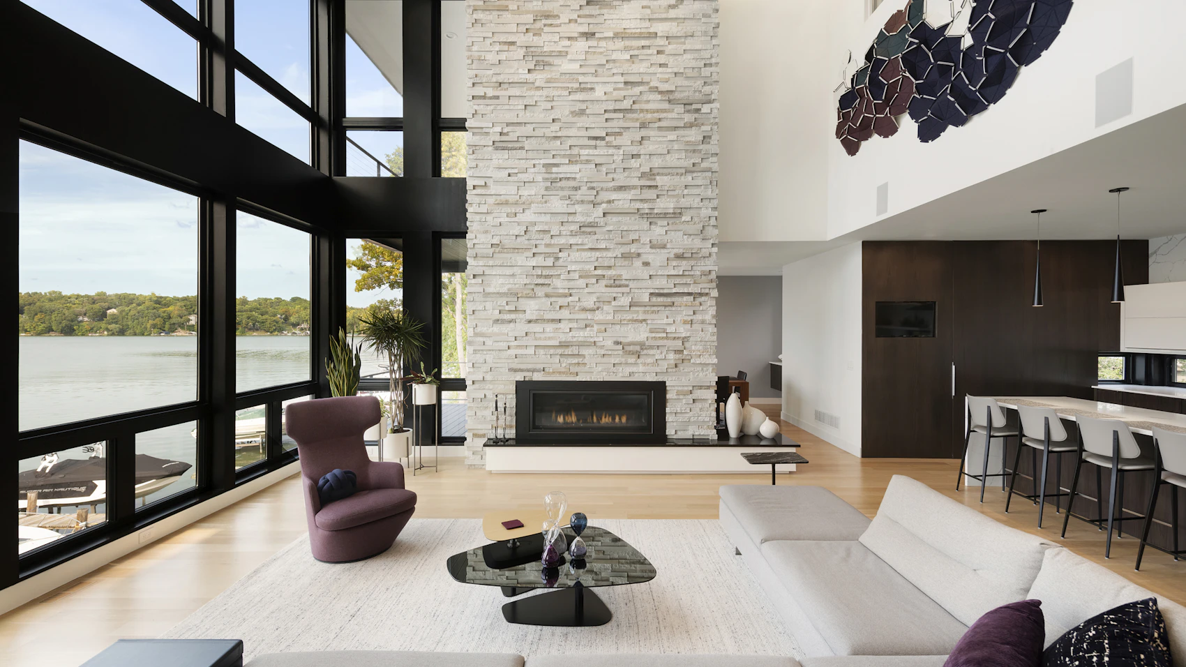 Contemporary Living room with stunning views