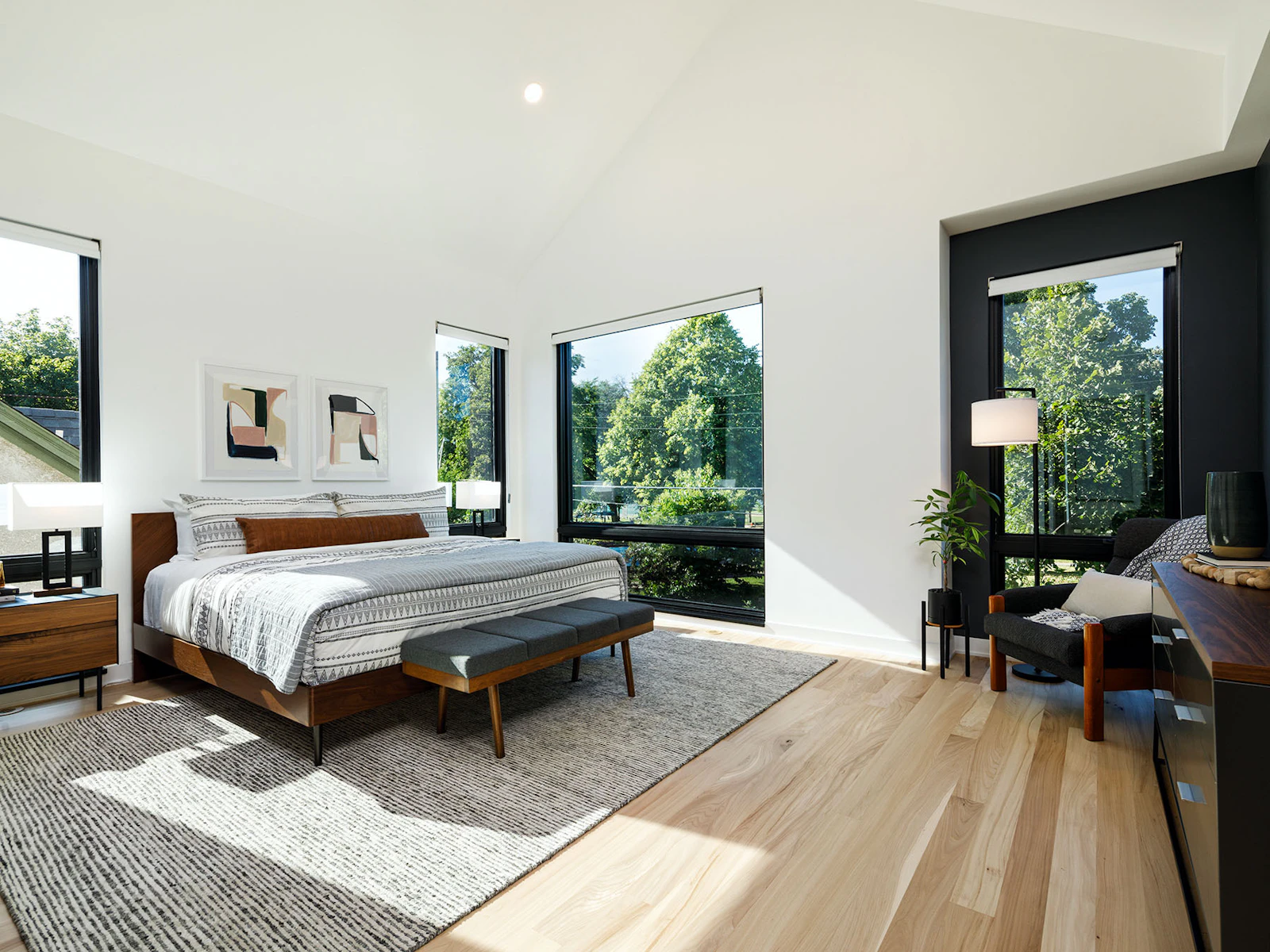 Soaring vaulted ceilings in the master suite