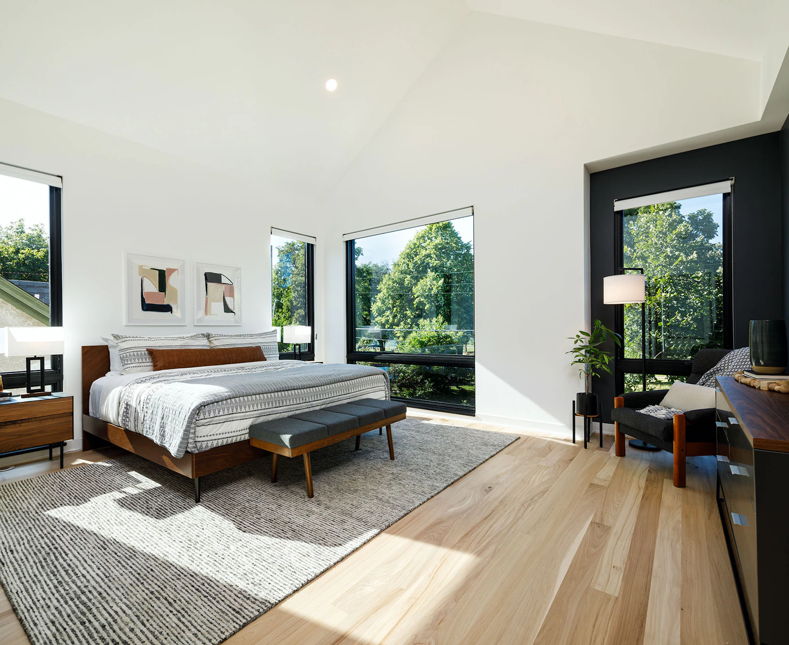 Soaring vaulted ceilings in the master suite