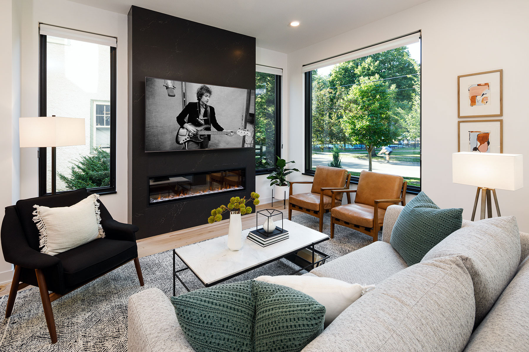 Luxurious modern fireplace