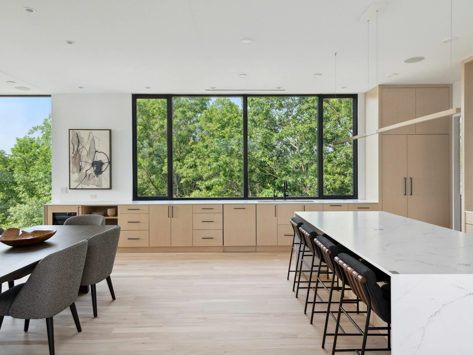 Scandinavian inspired kitchen with an open floor plan
