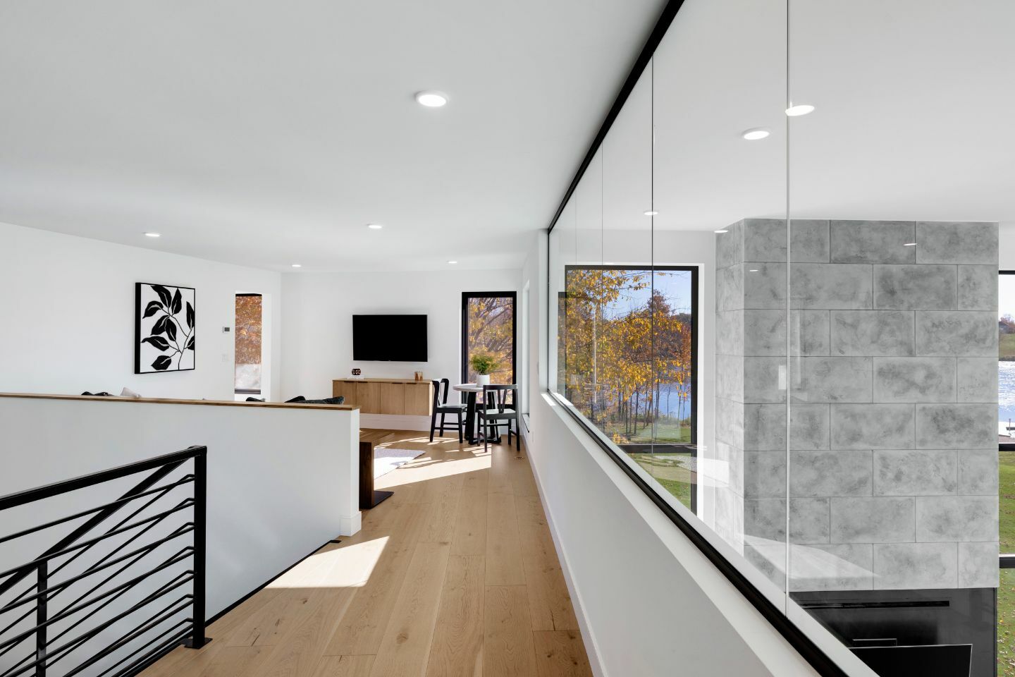 Walkway between two interior rooms