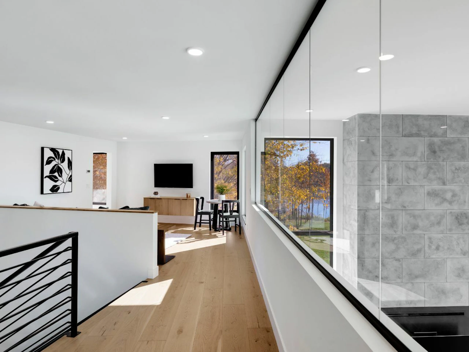 Walkway between two interior rooms