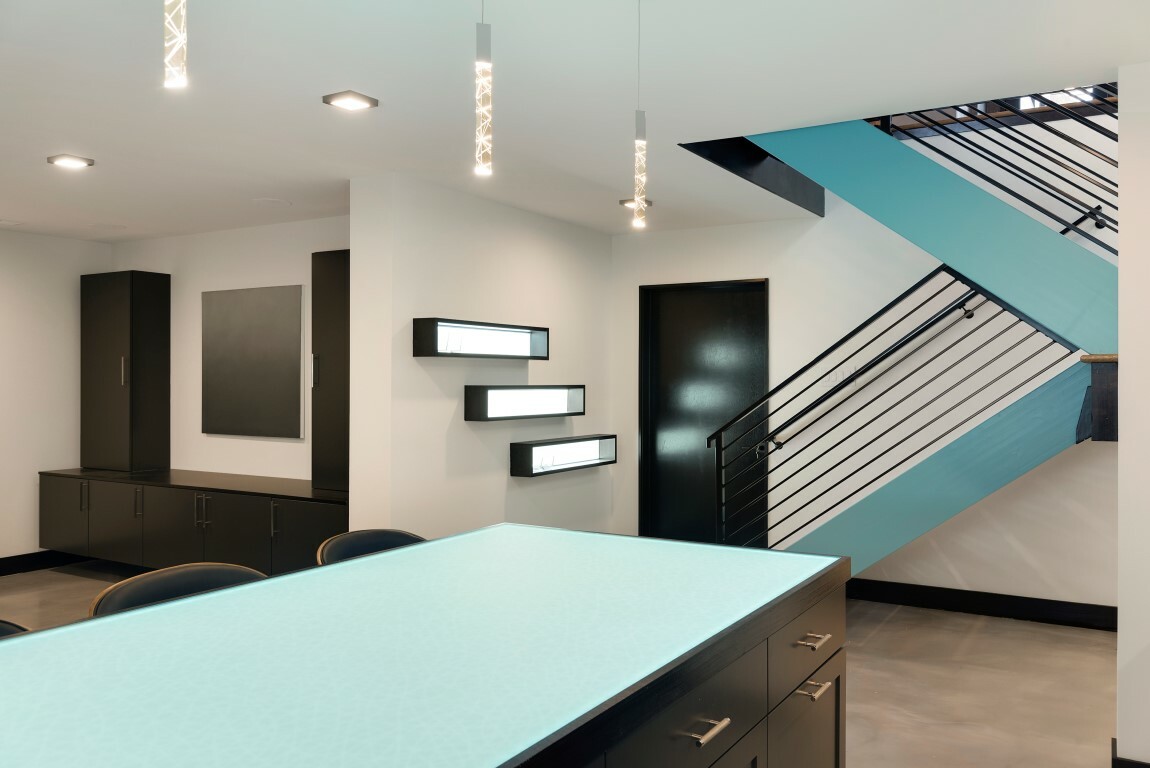 Lower level with custom bar