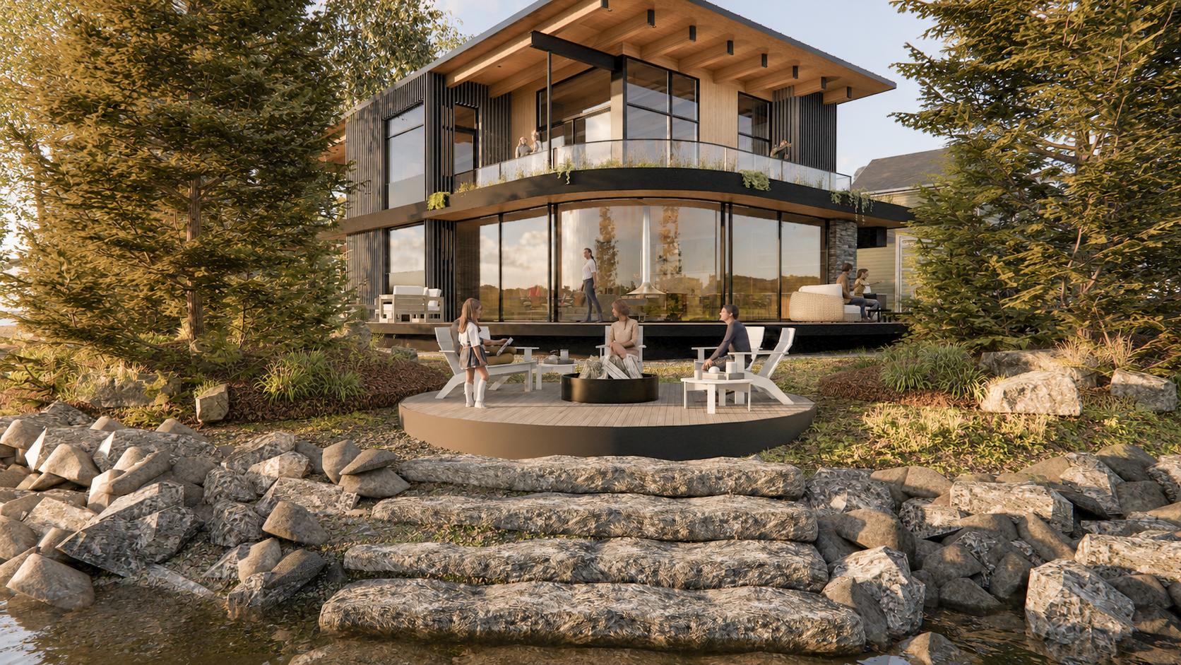 Lakeshore Lot with curved windows